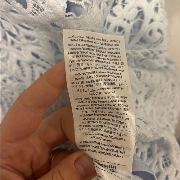 Marciano Light Blue Lace Long Sleeve Dress - Picture 7 of 16